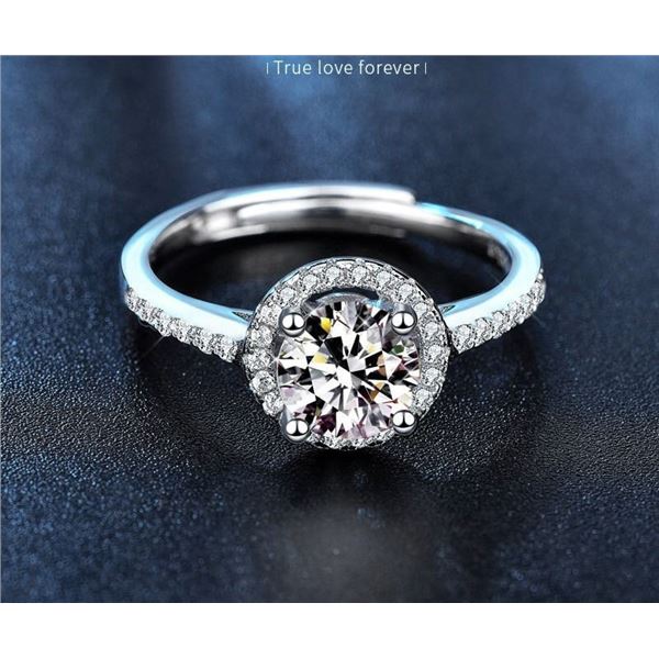 1 CT GRA CERTIFIED ROUND BRILLIANT MOISSANITE 925S