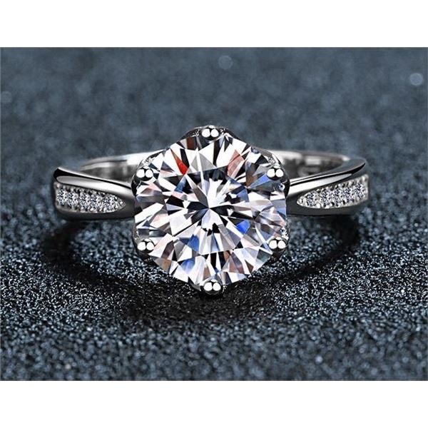 5 CT GRA CERTIFIED ROUND BRILLLIANT MOISSANITE 925S
