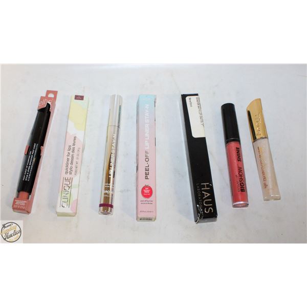 NEW 7PK OF LIP SHINERS AND LIP LINERS