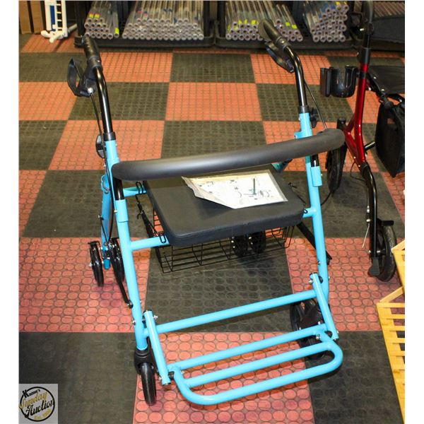 NEW ROLLATOR WALKER COMPACT FOLDING DESIGN WALKER