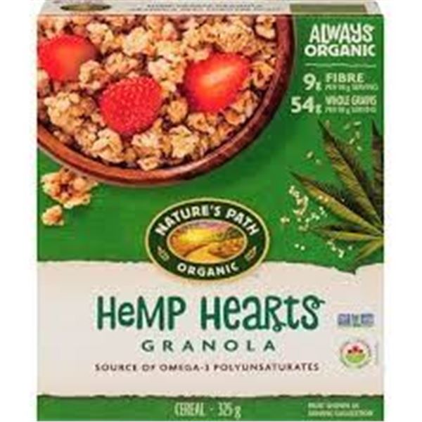 NEW 25LBS NATURES PATH HEMP HEARTS GRANOLA CEREAL