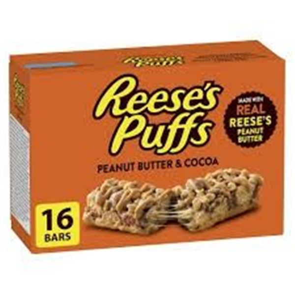 NEW 385G REESES PUFFS PEANUT BUTTER & COCOA BARS