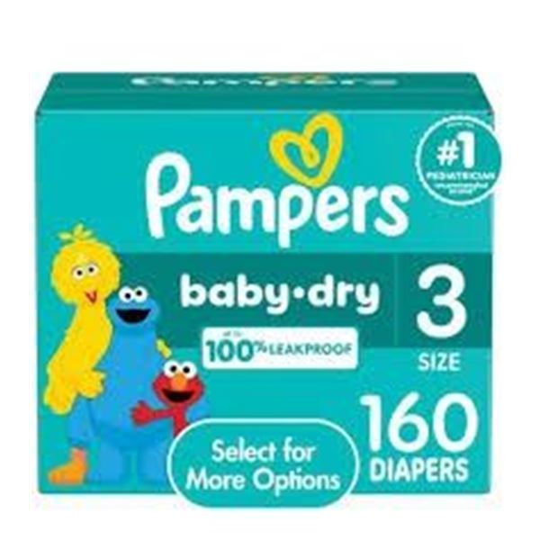 NEW 160CT PAMPERS BABY DRY DIAPERS SIZE 3