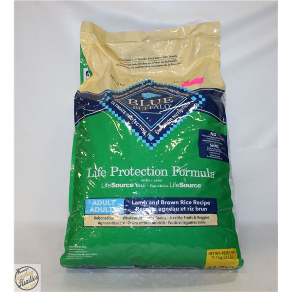 11.7KG BAG OF BLUE BUFFALO LAMB BROWN RICE DOG