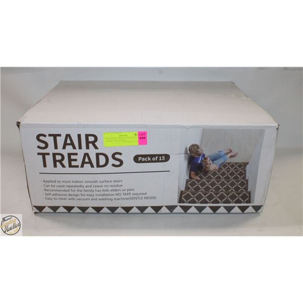 NEW STAIR TREADS PACK OF 15 CARPET FOR STAIRS