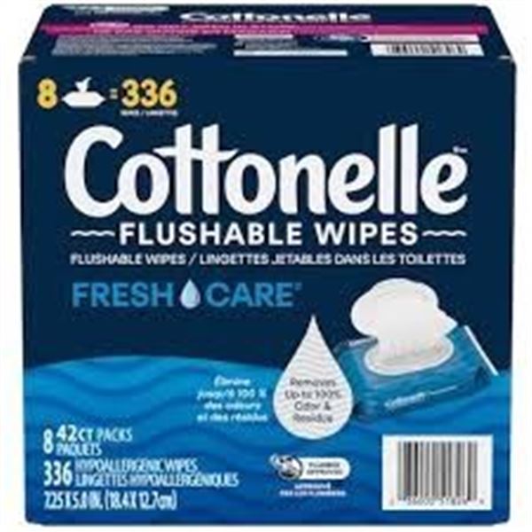 NEW COTTONELLE FLUSHABLE WIPES 8 X 42CT