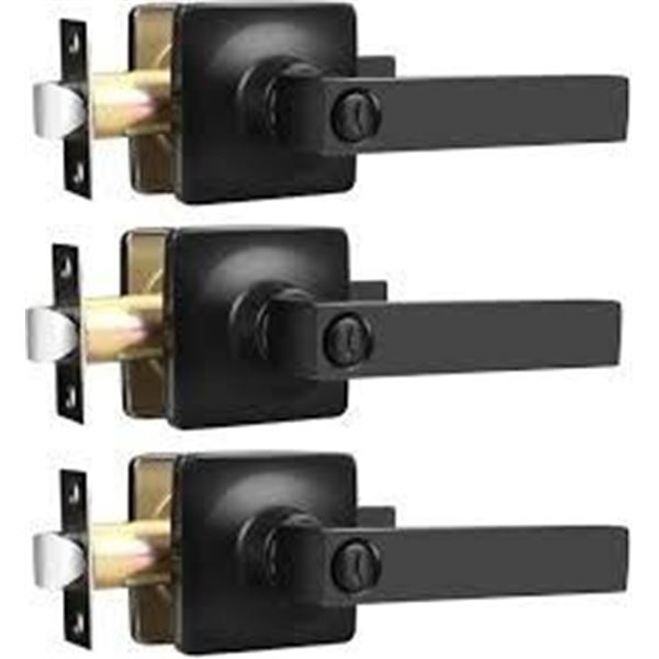 NEW GOEBEKOR 3PK PACK SQUARE PRIVACY DOOR LOCKS