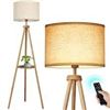 NEW OUTON TRIPOD FLOOR LAMP WITH SHELVES WALNUT