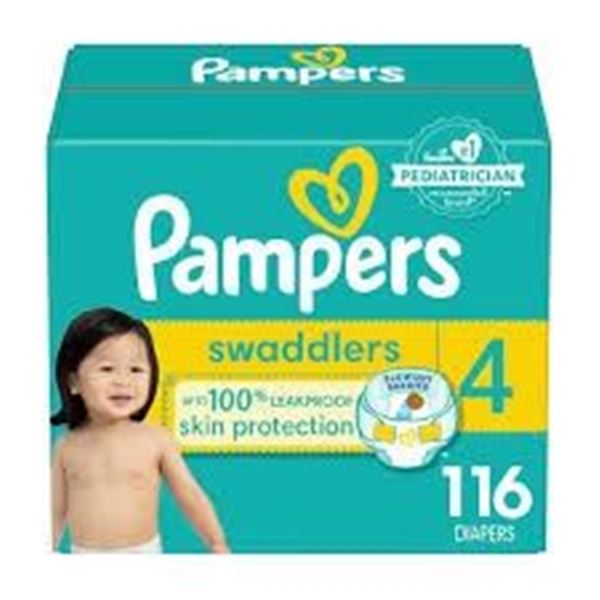 NEW 116 DIAPERS PAMPERS SWADDLERS SZ 4