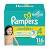NEW 116 DIAPERS PAMPERS SWADDLERS SZ 4