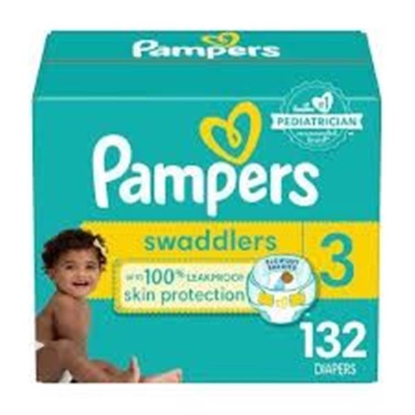 NEW 132CT PAMPERS SWADDLERS ACTIVE BABY DIAPERS 3