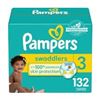 NEW 132CT PAMPERS SWADDLERS ACTIVE BABY DIAPERS 3