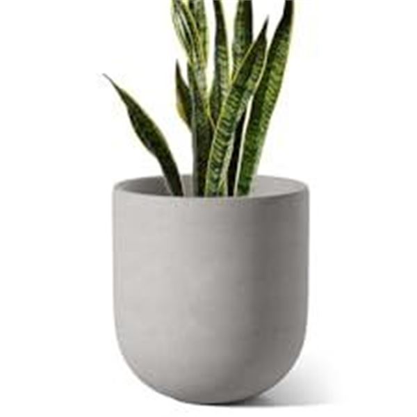 NEW LE TAUCI 10" GRAY CERAMIC POT FOR PLANTS