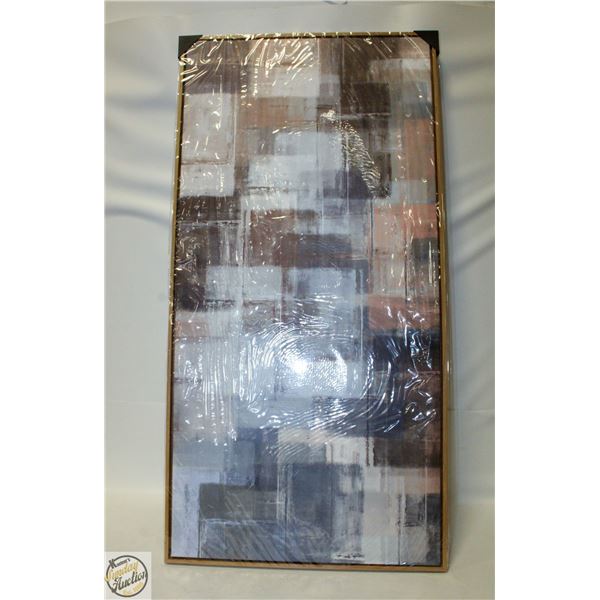 BRAND NEW ABSTRACT WALL ART GREY 40 X 20"