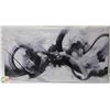 NEW ABSTRACT WALL ART CANVAS BLACK WHITE 20 X 40"