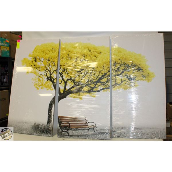 NEW 3 PANEL COVER WALL ART 32 X 16"