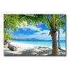 Image 1 : NEW BLUE WALL ART PAINTING BEACH PALM TREE