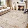 Image 1 : BRAND NEW WASHABLE AREA RUG 8 X 10FT BEIGE CREAM