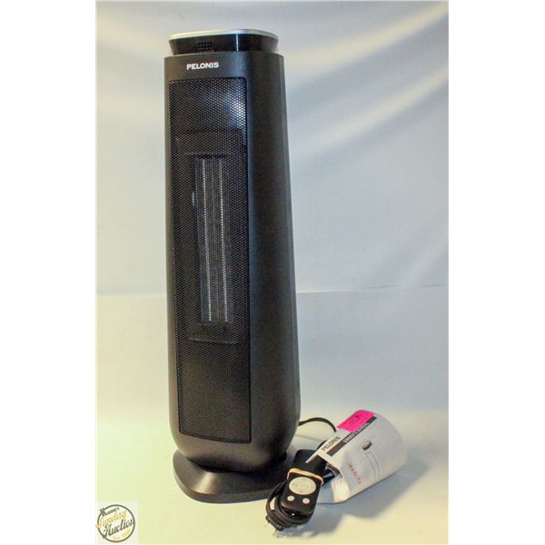 PELONIS 23" CERAMIC TOWER HEATER, BLACK