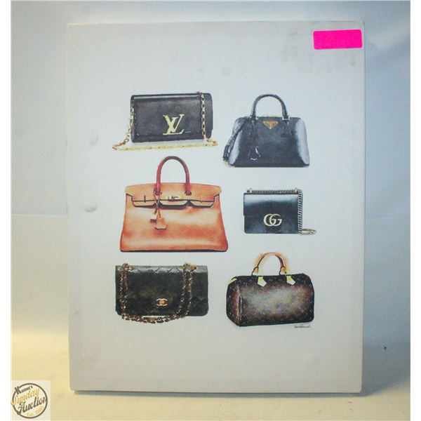 DESIGNER BAG WALL ART CANVAS 16 X 20"