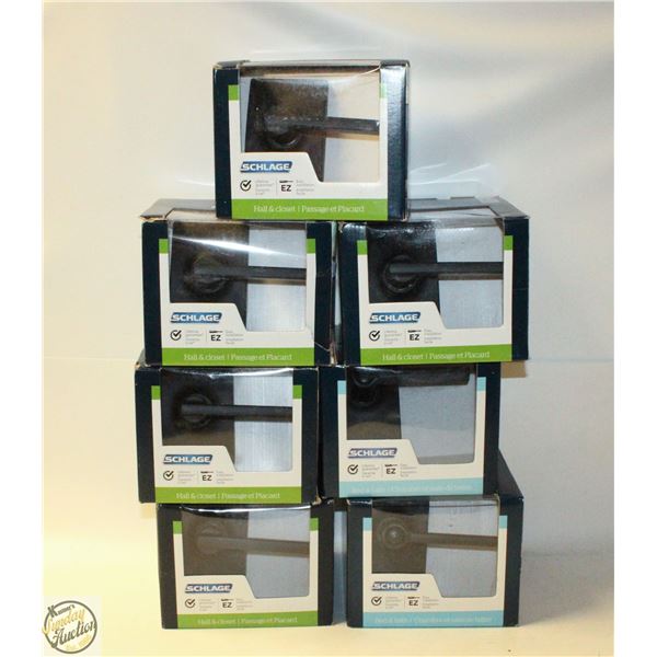 BOX OF 7 ASSORTED SCHLAGE DOOR LOCKS