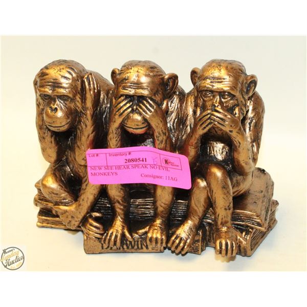 NEW SEE HEAR SPEAK NO EVIL MONKEYS