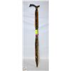 Image 1 : CARVED WOOD WALKING STICK - TWO PIECE 32 INCH