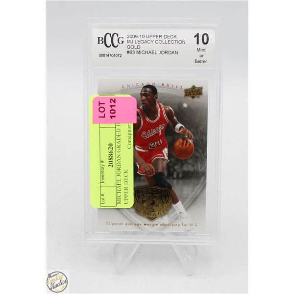 MICHAEL JORDAN GRADED 10 UPPER DECK