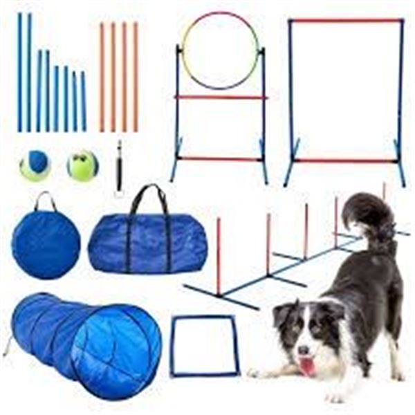 NEW DOG AGILITY TRAINING EQUIPMENT SET DOG OBSTACL