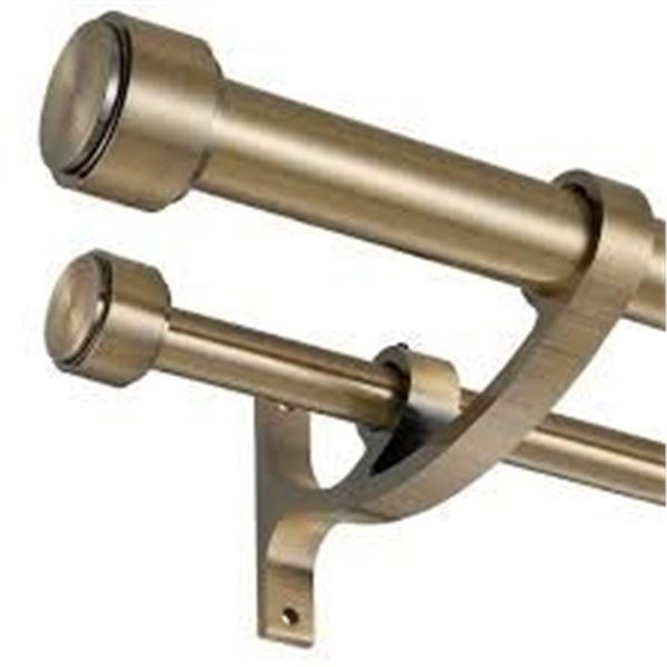 BRAND NEW LWIIOM 2PK CURTAIN ROD BRONZE 36-72"