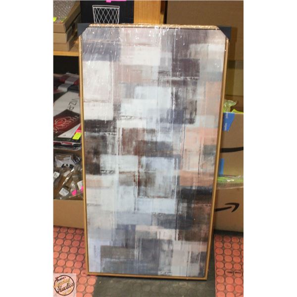 BRAND NEW ABSTRACT WALL ART GREY 40 X 20"