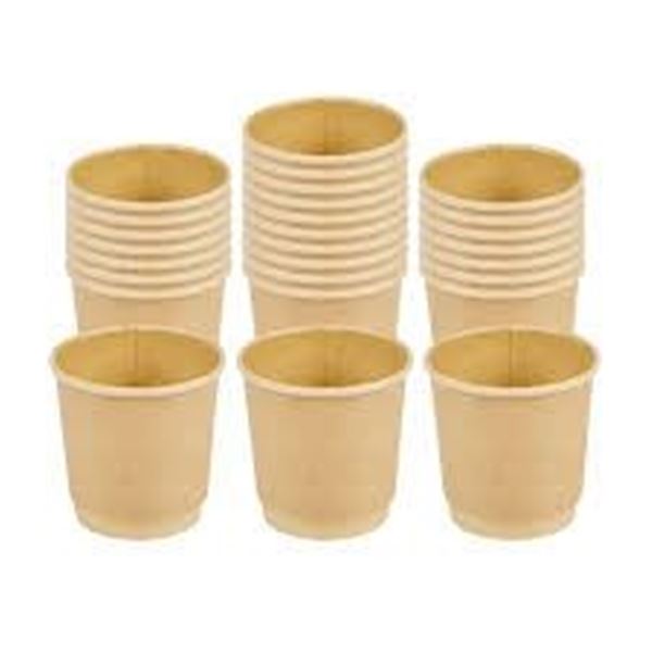NEW 500 X 4OZ KRAFT DISPOSABLE DOUBLE WALL CUPS