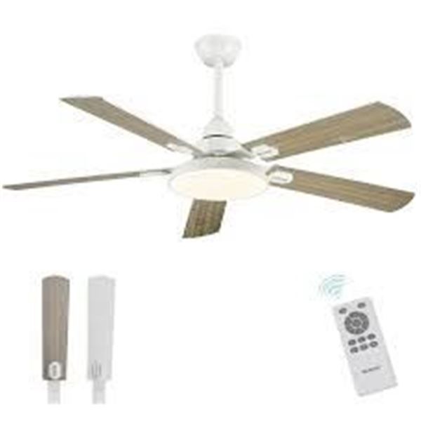 BRAND NEW MELKELEN WHITE CEILING FAN 52" W LIGHTS