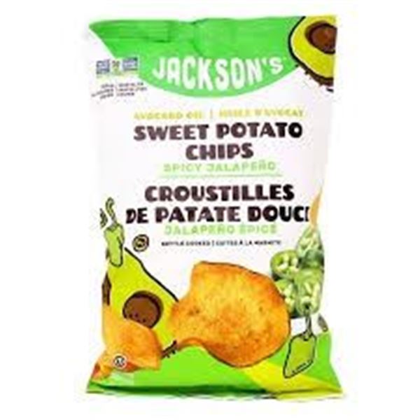 NEW 12 X 142G JACKSONS SWEET POTATO CHIPS JALAPENO