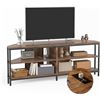 Image 1 : BRAND NEW 55" LONG RUSTIC BROWN TV STAND+POWER
