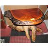 Image 1 : BURL WOOD HALF-SLAB HALLWAY TABLE+DRIFT WOOD BASE