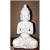 Image 1 : RECONSTITUTED STONE PRAYING BUDDHA STATUE 16" TALL