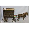 Image 1 : HEAVY BRASS HORSE AND BUGGY STAGECOACH