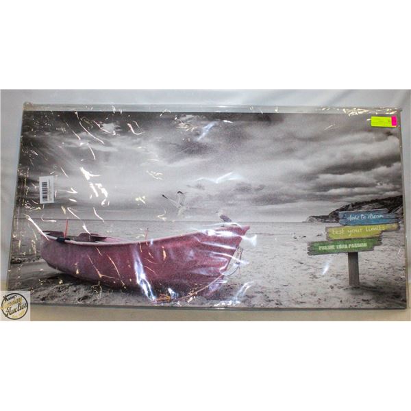 BRAND NEW COASTAL WALL DECOR BEACH CANVAS 20 X 40"