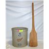 Image 1 : ANTIQUE RED WING #3 CROCK+WOOD STIR PADDLE