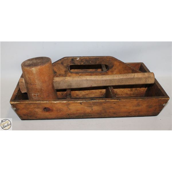 ANTIQUE WOOD MALLET & ANTIQUE WOOD