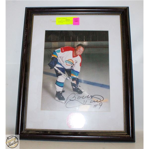 BOBBY HULL SIGNED FRAMED PICTURE