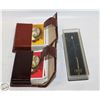Image 1 : 2 LEATHER CASED PLAYING CARD DECKS +