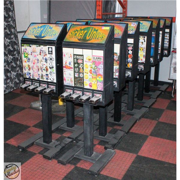 LOT OF 14 UNIVERSE STCKER MACHINES WITH KEYS