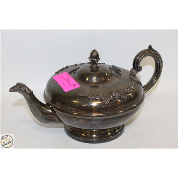 VINTAGE METAL CARVED STYLE TEA POT