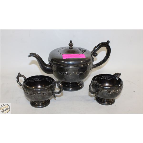 VINTAGE CANADA MADE E.P. COPPER TEA SERVICE SET