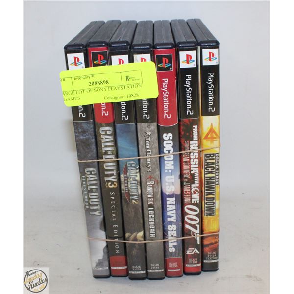 LARGE LOT OF SONY PLAYSTATION 2 GAMES