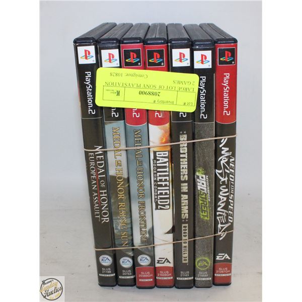 LARGE LOT OF SONY PLAYSTATION 2 GAMES