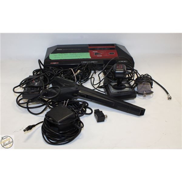 SEGA MASTER SYSTEM WITH ACCESSORIES AND POWER