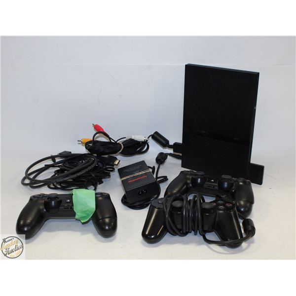 SONY PLAYSTATION 2 CONSOLE WITH 3 CONTROLLERS,